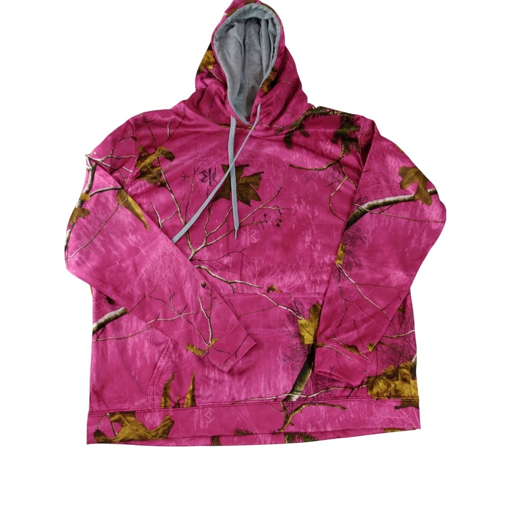Realtree Womens Camo‎ Performance Pullover Fleece Hoodie Pink Large